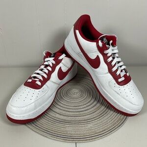 Nike Air Force 1s Red and White Size 14 Shoes Mens Made in Vietnam